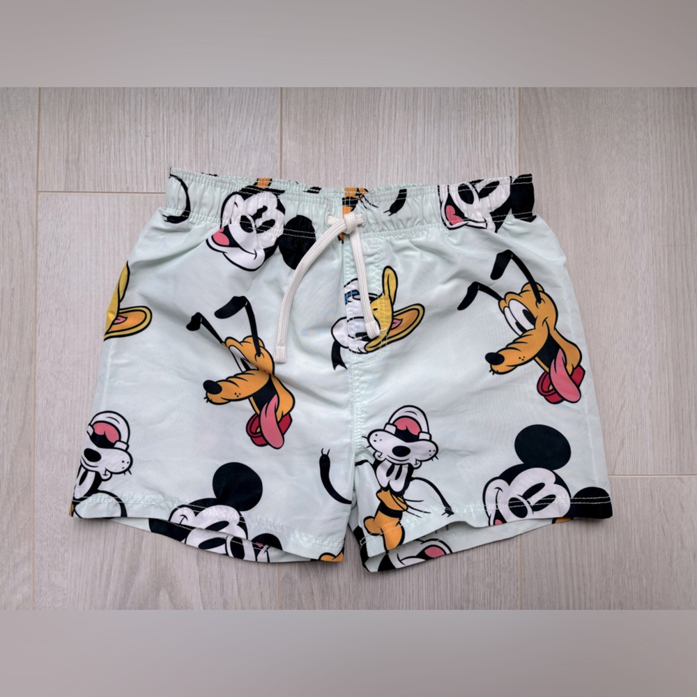 H&M x DISNEY | Micky and Friends Swim Trunks Shorts Light Blue 18M/2T